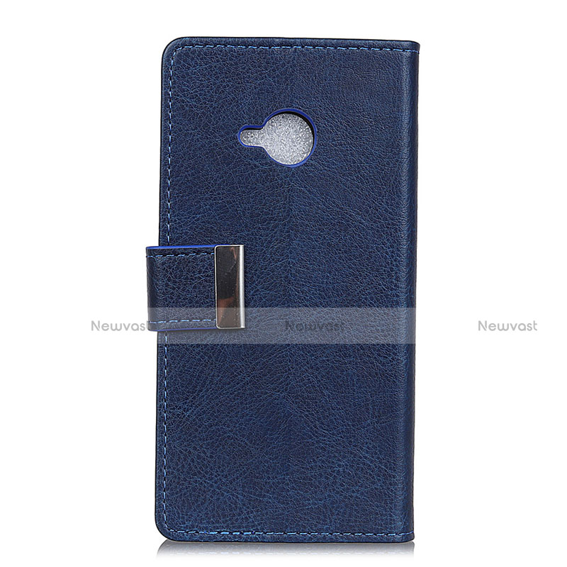 Leather Case Stands Flip Cover L02 Holder for HTC U11 Life Blue