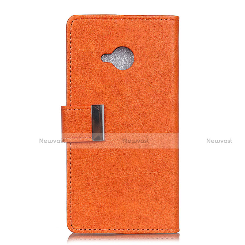 Leather Case Stands Flip Cover L02 Holder for HTC U11 Life Orange