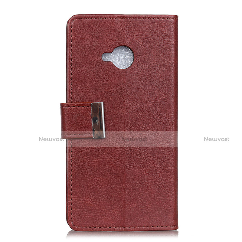 Leather Case Stands Flip Cover L02 Holder for HTC U11 Life Red Wine