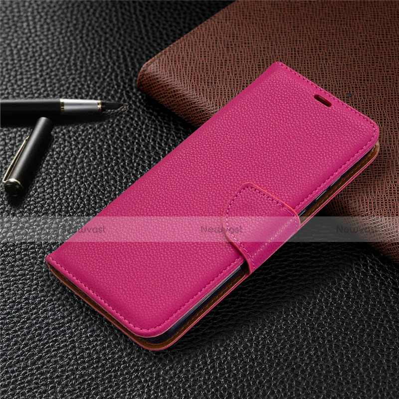 Leather Case Stands Flip Cover L02 Holder for Huawei Honor 9A Hot Pink
