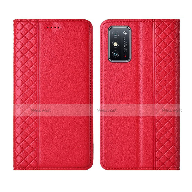 Leather Case Stands Flip Cover L02 Holder for Huawei Honor X10 Max 5G Red