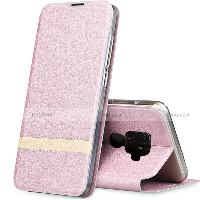 Leather Case Stands Flip Cover L02 Holder for Huawei Mate 30 Lite Rose Gold