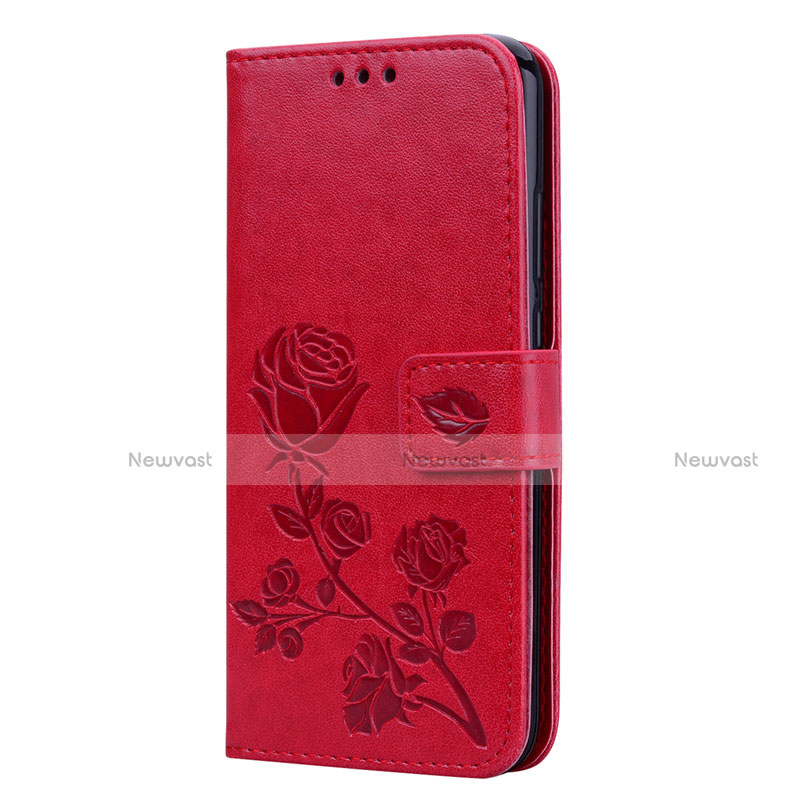 Leather Case Stands Flip Cover L02 Holder for Huawei Nova 3e Red