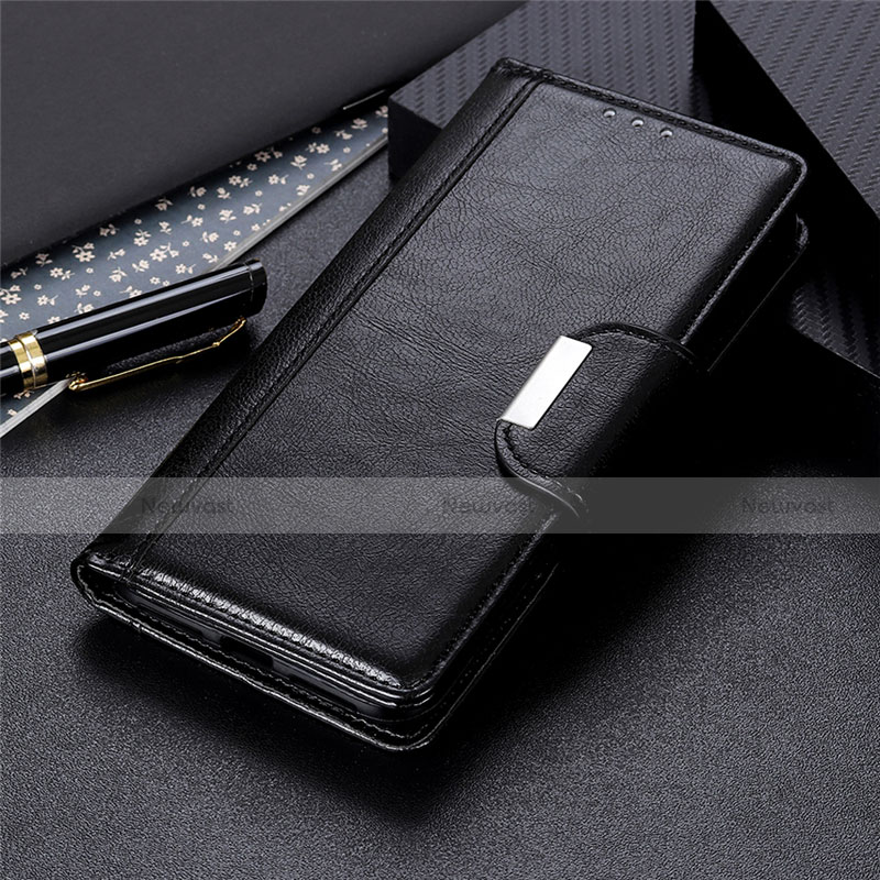 Leather Case Stands Flip Cover L02 Holder for Huawei Nova 8 SE 5G Black