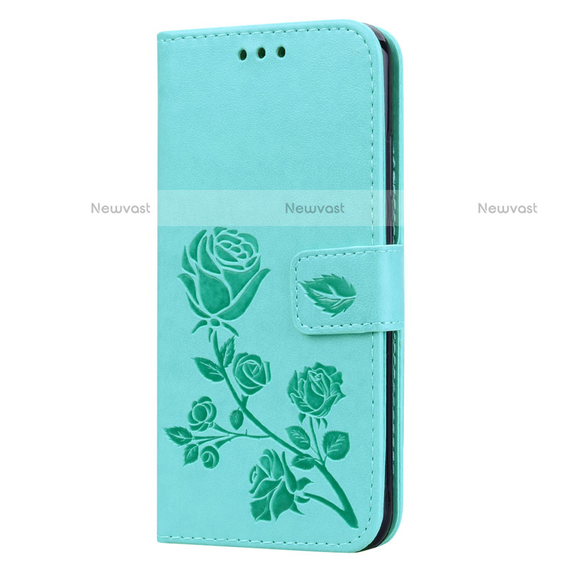 Leather Case Stands Flip Cover L02 Holder for Huawei P20 Lite Green