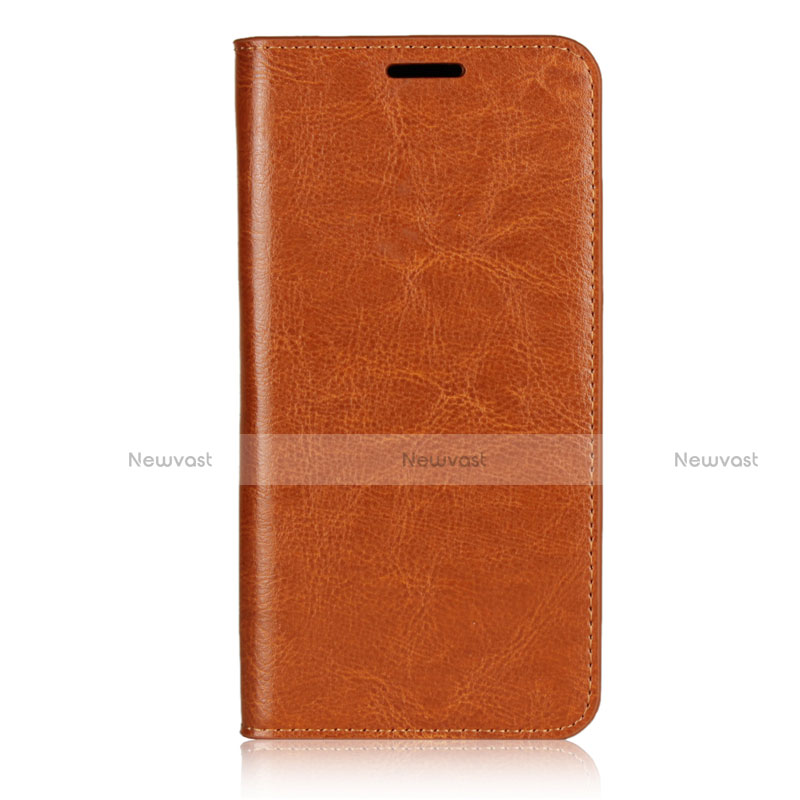 Leather Case Stands Flip Cover L02 Holder for Huawei P20 Pro Orange