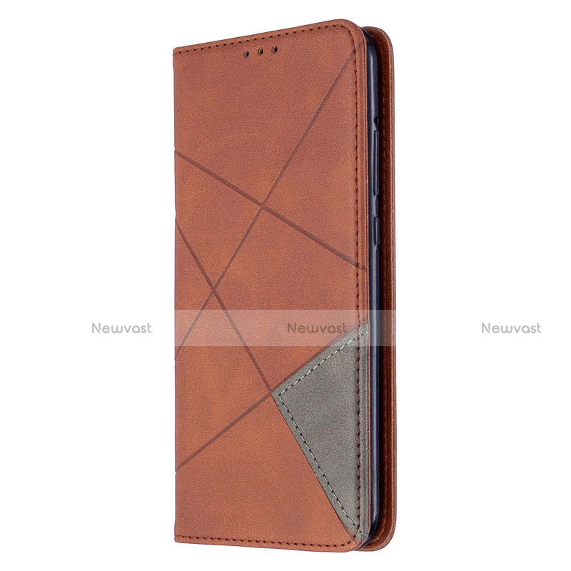 Leather Case Stands Flip Cover L02 Holder for Huawei P40 Lite E Brown