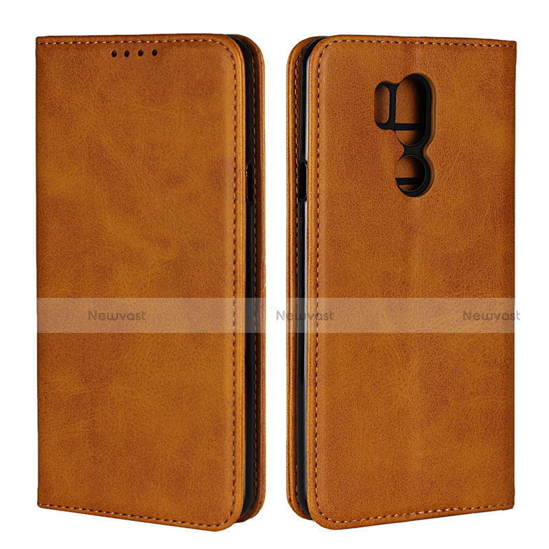 Leather Case Stands Flip Cover L02 Holder for LG G7 Orange