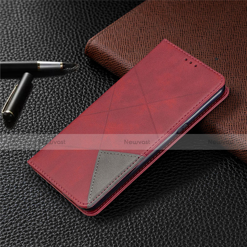 Leather Case Stands Flip Cover L02 Holder for LG K61 Red