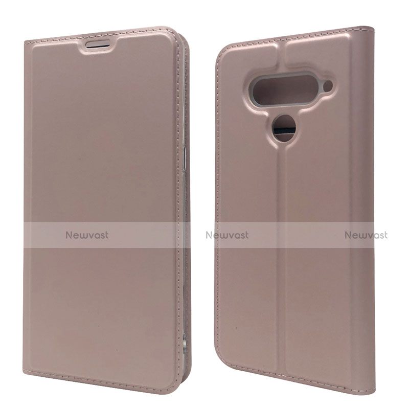 Leather Case Stands Flip Cover L02 Holder for LG V50 ThinQ 5G Rose Gold