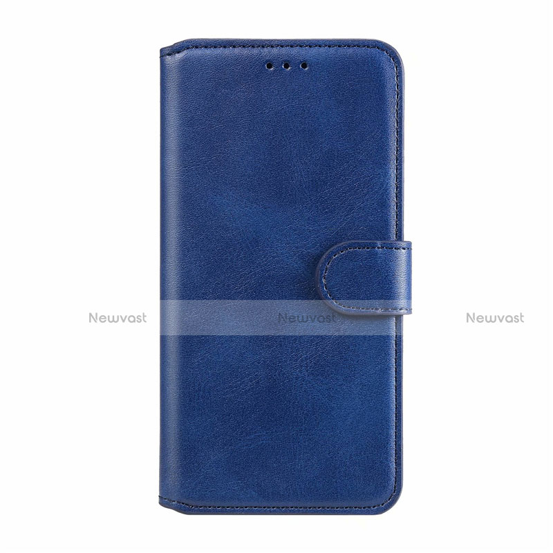 Leather Case Stands Flip Cover L02 Holder for Motorola Moto E6s (2020) Blue