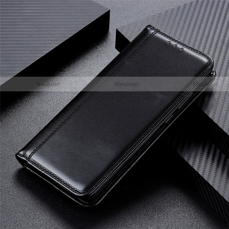 Leather Case Stands Flip Cover L02 Holder for Motorola Moto Edge Black