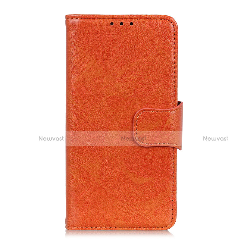 Leather Case Stands Flip Cover L02 Holder for Motorola Moto G 5G Orange