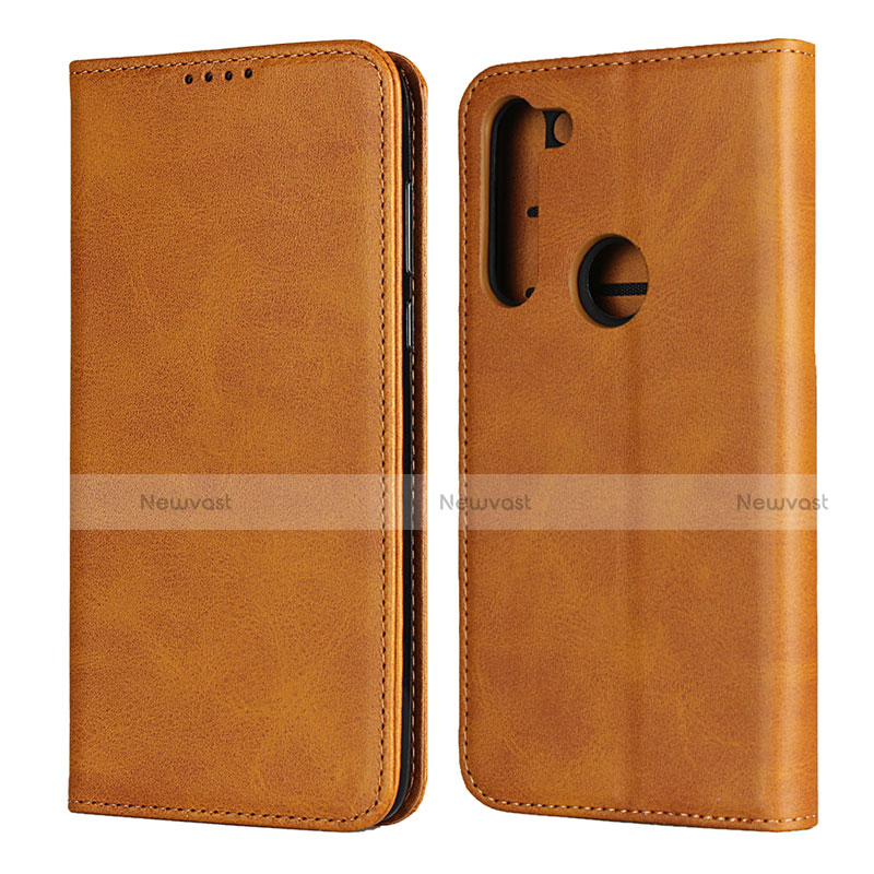 Leather Case Stands Flip Cover L02 Holder for Motorola Moto G8 Power Orange