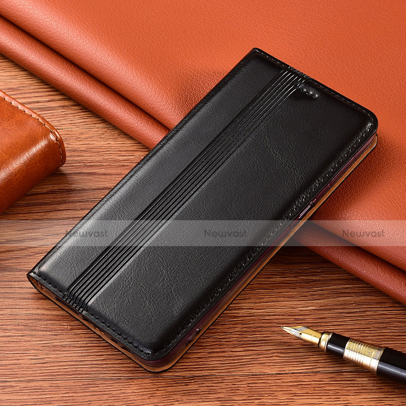 Leather Case Stands Flip Cover L02 Holder for Nokia 2.4 Black