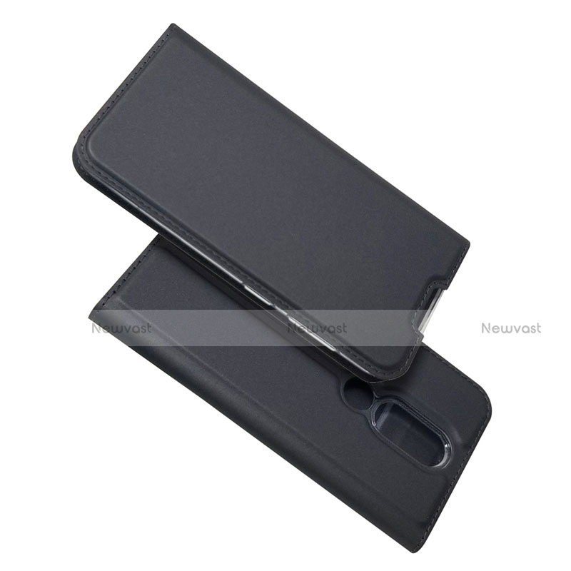 Leather Case Stands Flip Cover L02 Holder for Nokia 4.2 Black