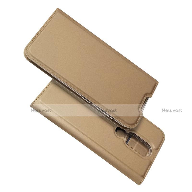 Leather Case Stands Flip Cover L02 Holder for Nokia 4.2 Gold