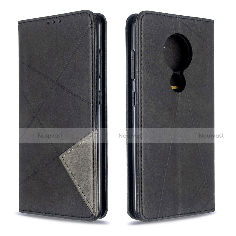 Leather Case Stands Flip Cover L02 Holder for Nokia 6.2 Black