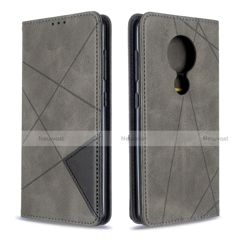 Leather Case Stands Flip Cover L02 Holder for Nokia 6.2 Gray