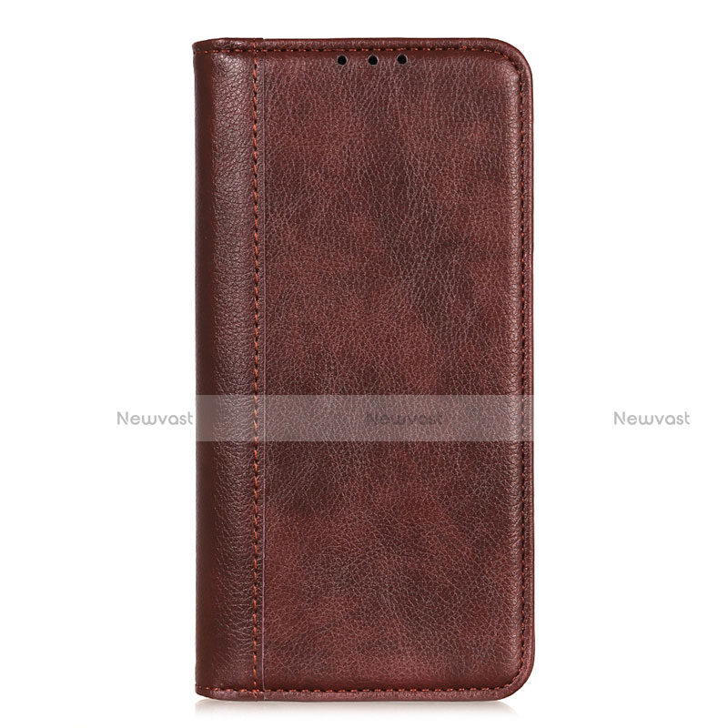 Leather Case Stands Flip Cover L02 Holder for Oppo A53s Brown