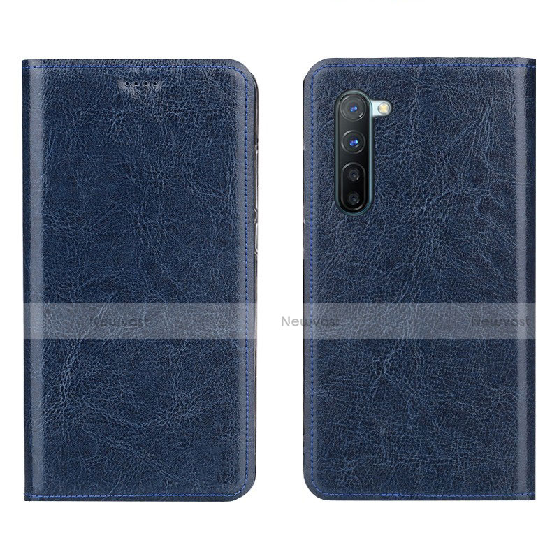 Leather Case Stands Flip Cover L02 Holder for Oppo Find X2 Lite Blue