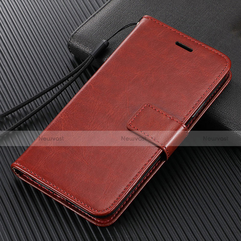 Leather Case Stands Flip Cover L02 Holder for Oppo Find X2 Neo Brown
