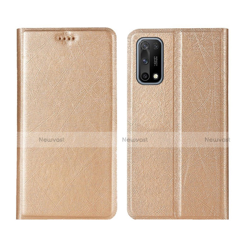 Leather Case Stands Flip Cover L02 Holder for Oppo K7x 5G Gold