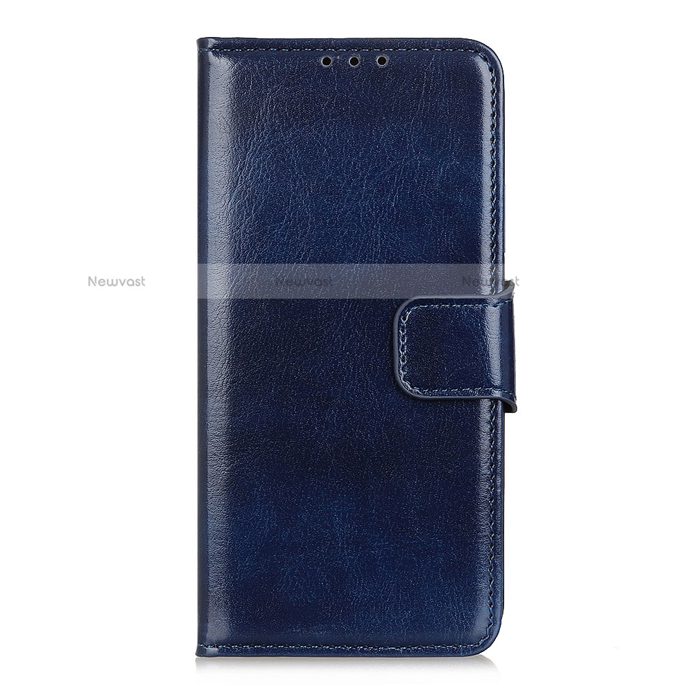 Leather Case Stands Flip Cover L02 Holder for Oppo Reno4 4G Blue