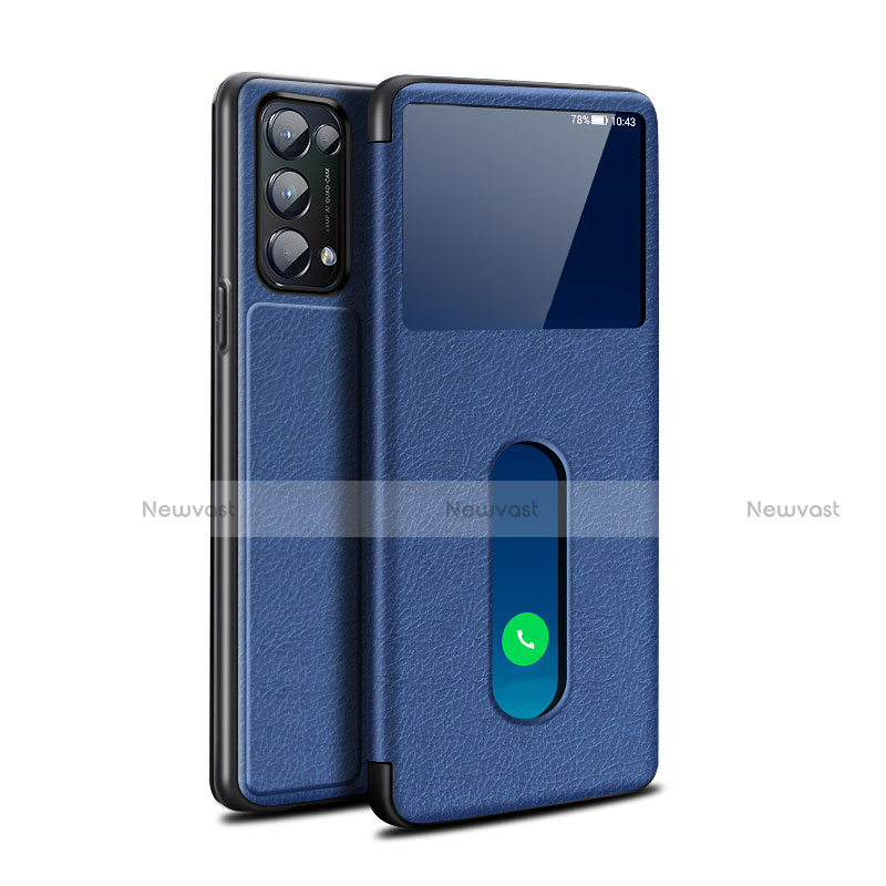 Leather Case Stands Flip Cover L02 Holder for Oppo Reno5 5G