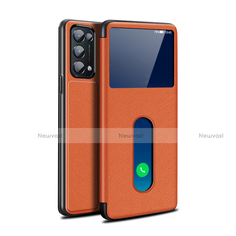 Leather Case Stands Flip Cover L02 Holder for Oppo Reno5 5G