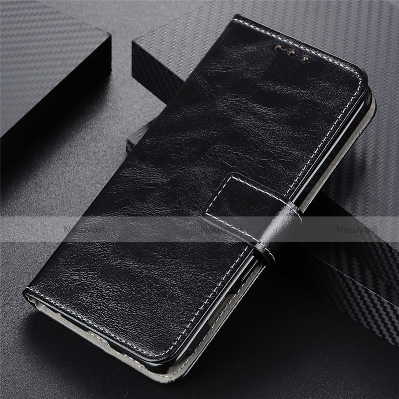 Leather Case Stands Flip Cover L02 Holder for Realme 5 Pro Black