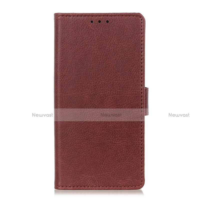 Leather Case Stands Flip Cover L02 Holder for Realme 6 Brown