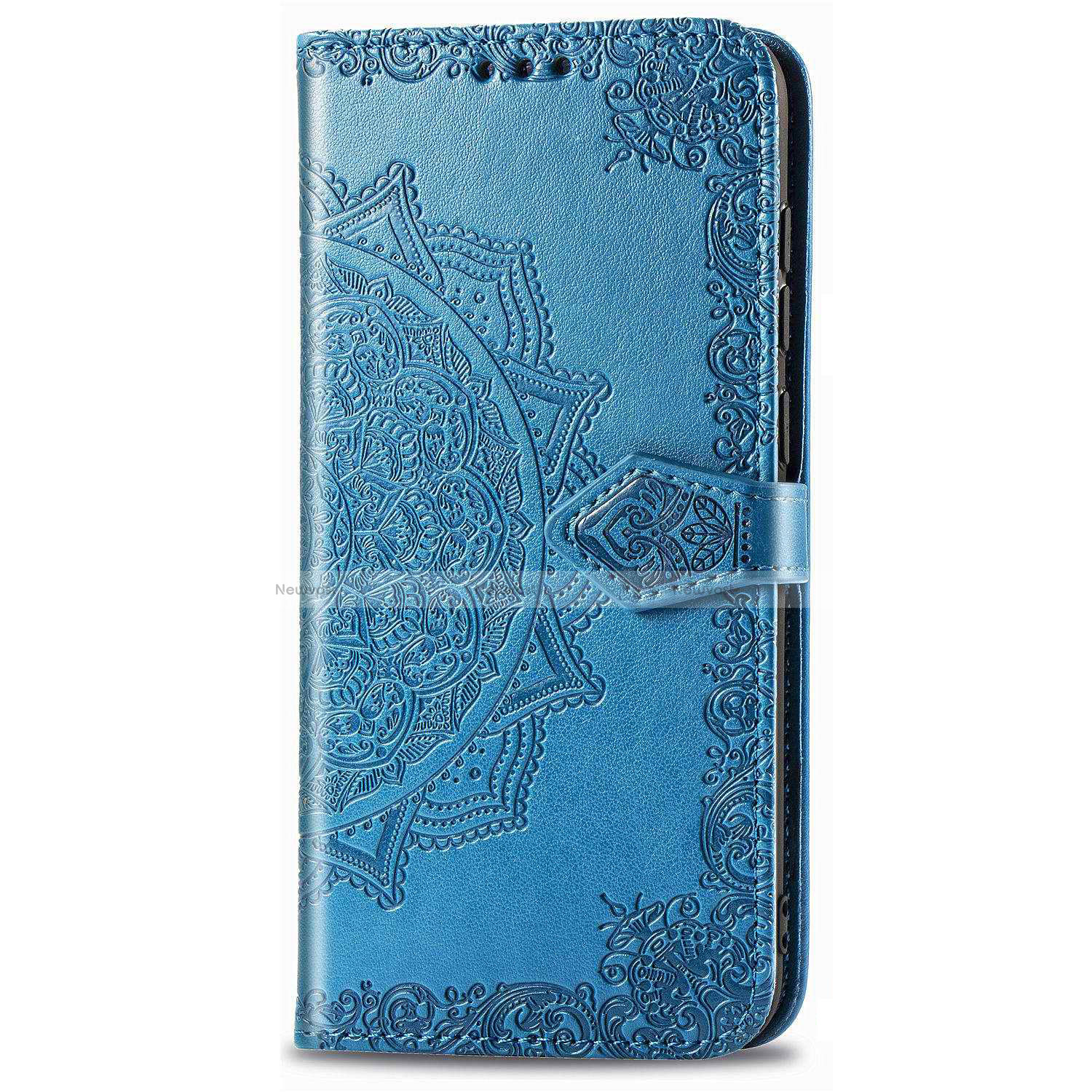 Leather Case Stands Flip Cover L02 Holder for Realme C3 Blue