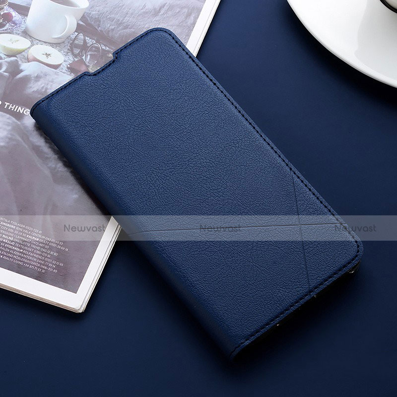 Leather Case Stands Flip Cover L02 Holder for Realme X2 Blue