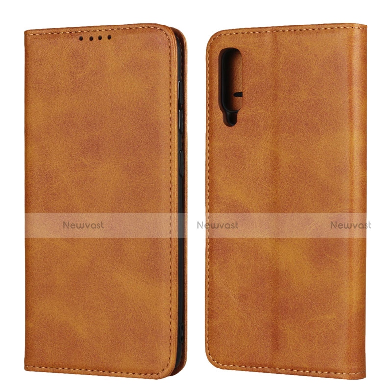 Leather Case Stands Flip Cover L02 Holder for Samsung Galaxy A30S Orange