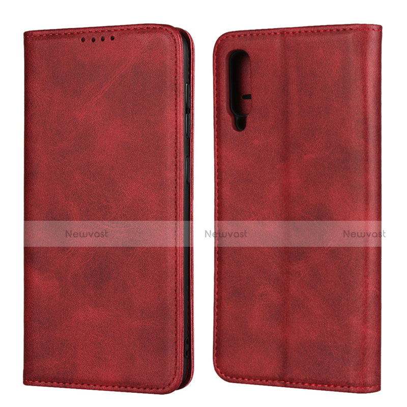 Leather Case Stands Flip Cover L02 Holder for Samsung Galaxy A30S Red