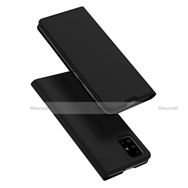 Leather Case Stands Flip Cover L02 Holder for Samsung Galaxy A51 5G Black