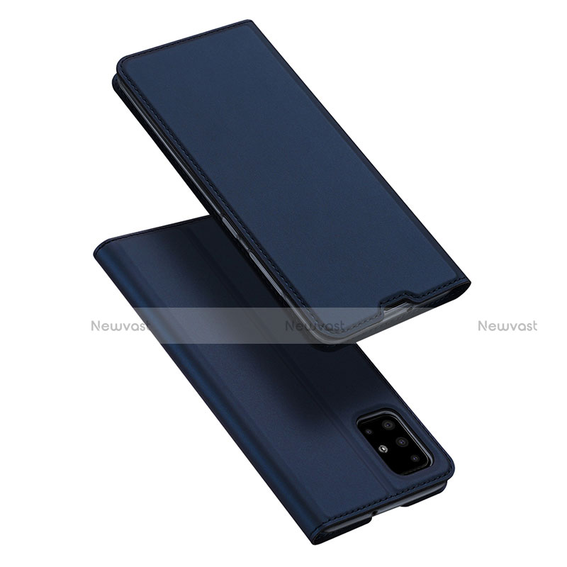 Leather Case Stands Flip Cover L02 Holder for Samsung Galaxy A51 5G Blue