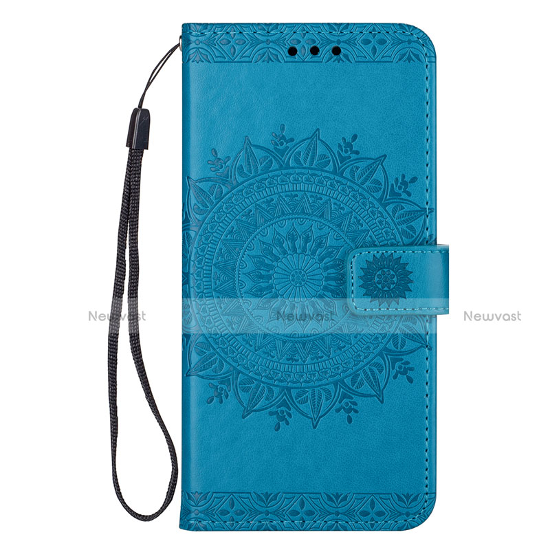 Leather Case Stands Flip Cover L02 Holder for Samsung Galaxy S20 Blue