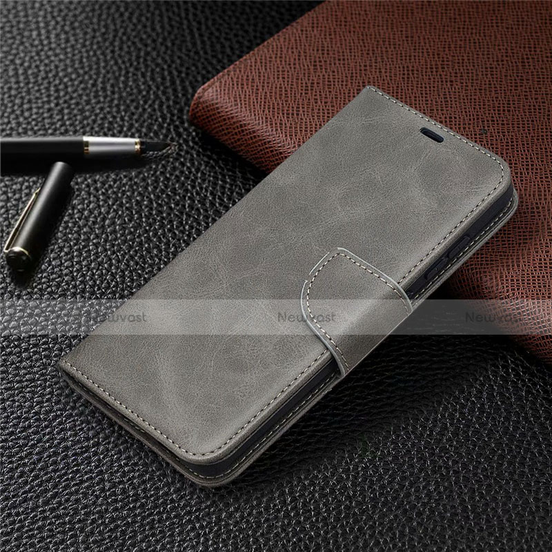 Leather Case Stands Flip Cover L02 Holder for Samsung Galaxy S20 FE 2022 5G Gray