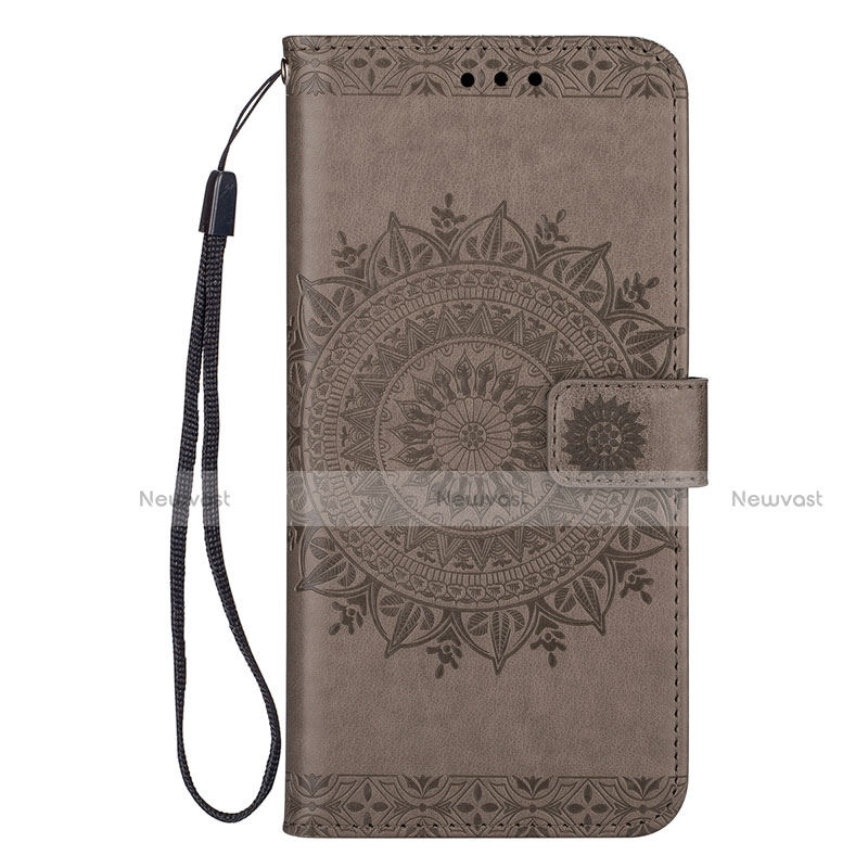 Leather Case Stands Flip Cover L02 Holder for Samsung Galaxy S20 Gray