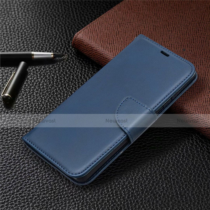 Leather Case Stands Flip Cover L02 Holder for Samsung Galaxy S20 Lite 5G Blue