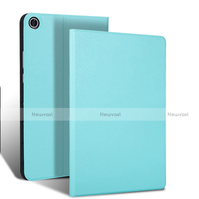 Leather Case Stands Flip Cover L02 Holder for Samsung Galaxy Tab S5e 4G 10.5 SM-T725 Cyan