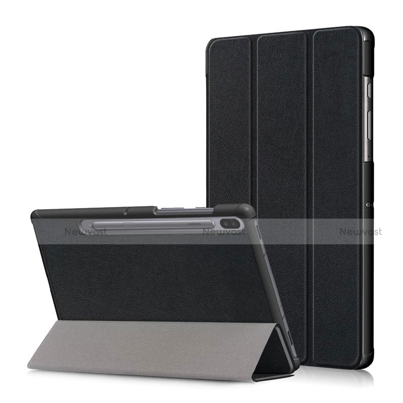 Leather Case Stands Flip Cover L02 Holder for Samsung Galaxy Tab S6 10.5 SM-T860 Black