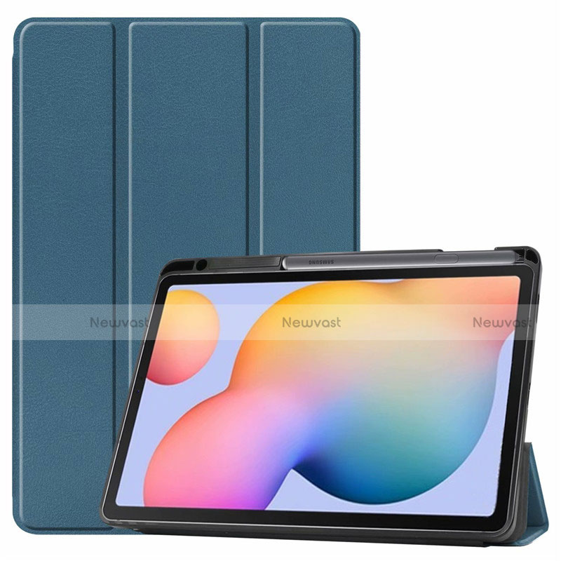 Leather Case Stands Flip Cover L02 Holder for Samsung Galaxy Tab S6 Lite 10.4 SM-P610 Green