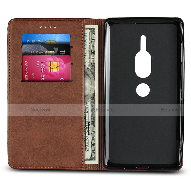 Leather Case Stands Flip Cover L02 Holder for Sony Xperia XZ2 Premium