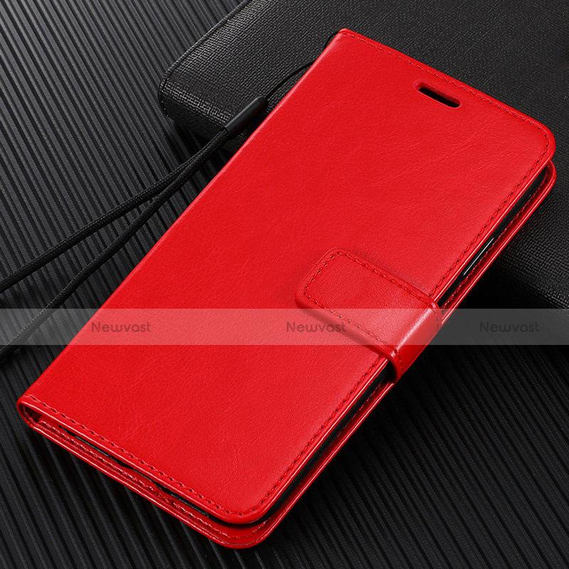 Leather Case Stands Flip Cover L02 Holder for Vivo X50 Lite Red