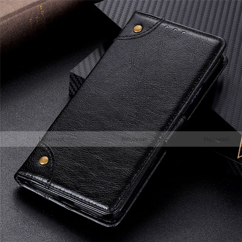 Leather Case Stands Flip Cover L02 Holder for Vivo Y11s Black