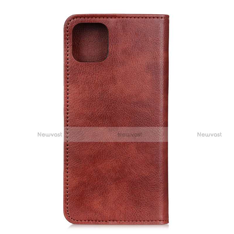 Leather Case Stands Flip Cover L02 Holder for Xiaomi Mi 10 Lite Brown