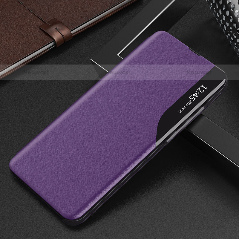 Leather Case Stands Flip Cover L02 Holder for Xiaomi Mi 12X 5G Purple